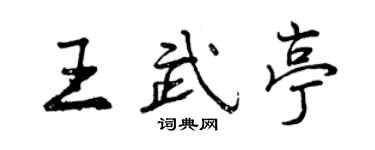 曾慶福王武亭行書個性簽名怎么寫