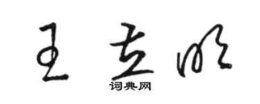 駱恆光王立明草書個性簽名怎么寫