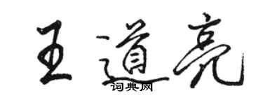 駱恆光王道亮行書個性簽名怎么寫