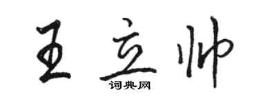 駱恆光王立帥行書個性簽名怎么寫