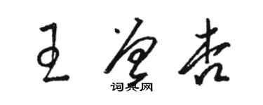 駱恆光王曾杏草書個性簽名怎么寫