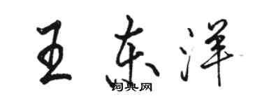 駱恆光王東洋行書個性簽名怎么寫