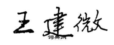 曾慶福王建微行書個性簽名怎么寫