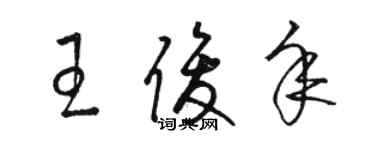 駱恆光王俊年草書個性簽名怎么寫