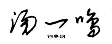 朱錫榮湯一鳴草書個性簽名怎么寫