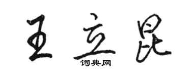 駱恆光王立昆行書個性簽名怎么寫