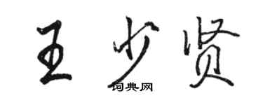 駱恆光王少賢行書個性簽名怎么寫