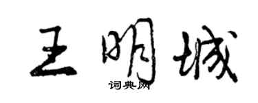 曾慶福王明城行書個性簽名怎么寫