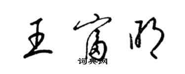 梁錦英王富明草書個性簽名怎么寫