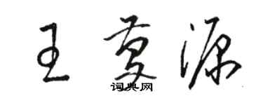 駱恆光王慶源草書個性簽名怎么寫