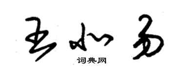 朱錫榮王北易草書個性簽名怎么寫