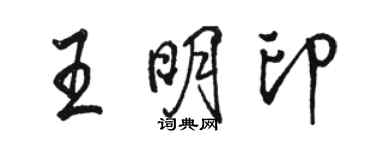 駱恆光王明印行書個性簽名怎么寫
