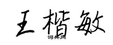 王正良王楷敏行書個性簽名怎么寫