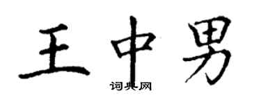 丁謙王中男楷書個性簽名怎么寫