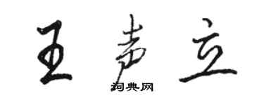 駱恆光王聲立行書個性簽名怎么寫