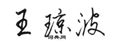 駱恆光王瓊波行書個性簽名怎么寫