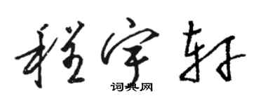 駱恆光程宇軒草書個性簽名怎么寫