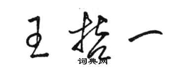 駱恆光王哲一草書個性簽名怎么寫