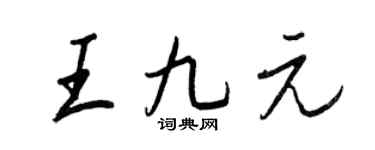 王正良王九元行書個性簽名怎么寫