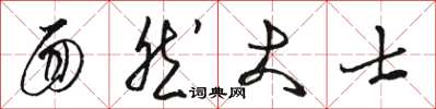 駱恆光面然大士草書怎么寫