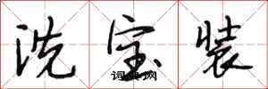 段相林洗寶裝行書怎么寫