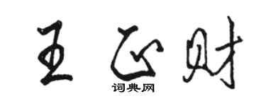 駱恆光王正財行書個性簽名怎么寫