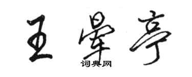 駱恆光王暈亭行書個性簽名怎么寫