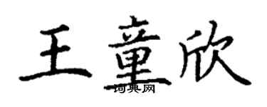丁謙王童欣楷書個性簽名怎么寫