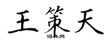 丁謙王策天楷書個性簽名怎么寫