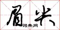 朱錫榮眉尖草書怎么寫