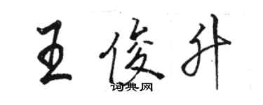 駱恆光王俊升行書個性簽名怎么寫