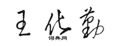 駱恆光王化勤草書個性簽名怎么寫