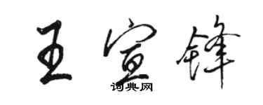 駱恆光王宣鋒行書個性簽名怎么寫