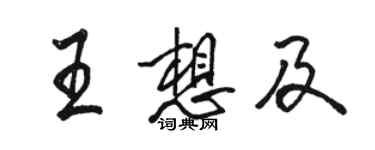 駱恆光王想及行書個性簽名怎么寫