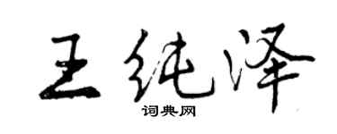 曾慶福王純澤行書個性簽名怎么寫