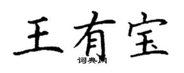 丁謙王有寶楷書個性簽名怎么寫