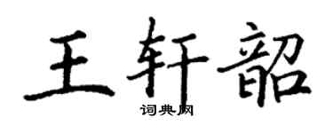 丁謙王軒韶楷書個性簽名怎么寫