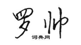 駱恆光羅帥行書個性簽名怎么寫