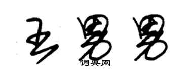 朱錫榮王男男草書個性簽名怎么寫