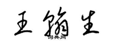 梁錦英王翰生草書個性簽名怎么寫
