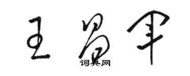 駱恆光王昌軍草書個性簽名怎么寫