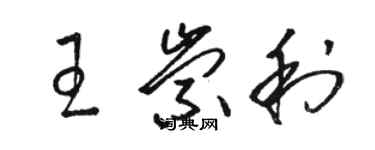 駱恆光王崇利草書個性簽名怎么寫