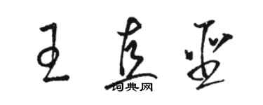 駱恆光王直聖草書個性簽名怎么寫