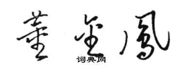駱恆光董金鳳草書個性簽名怎么寫