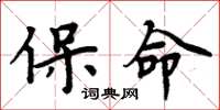 周炳元保命楷書怎么寫