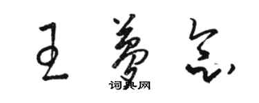 駱恆光王夢念草書個性簽名怎么寫