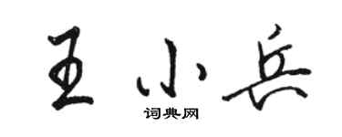 駱恆光王小兵行書個性簽名怎么寫
