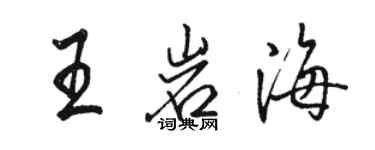 駱恆光王岩海行書個性簽名怎么寫