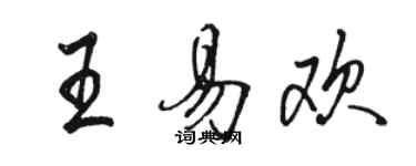 駱恆光王易歡行書個性簽名怎么寫