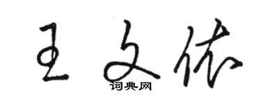 駱恆光王文依草書個性簽名怎么寫